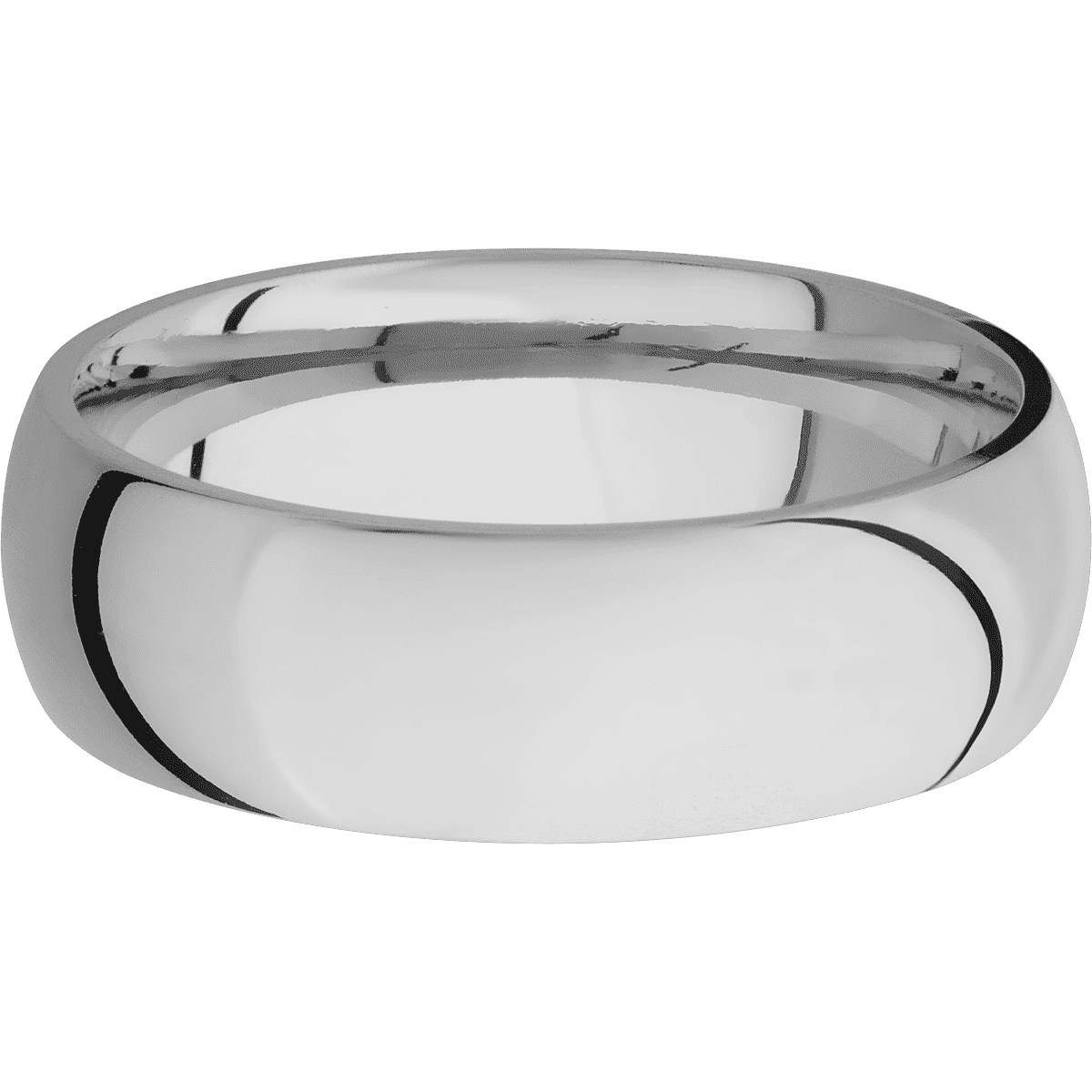 Lashbrook Custom Titanium + Polish Finish 7 mm wide Domed Titanium band.