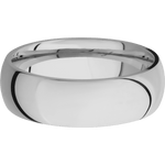 Lashbrook Custom Titanium + Polish Finish 7 mm wide Domed Titanium band.