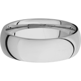 Lashbrook Custom Titanium + Polish Finish 7 mm wide Domed Titanium band.