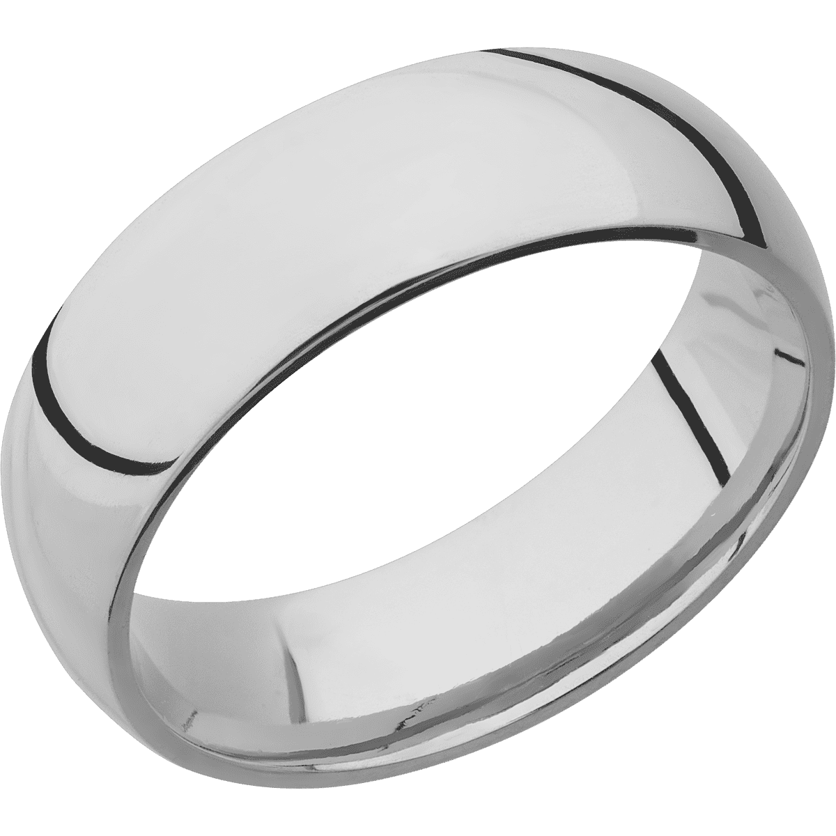 Lashbrook Custom Titanium + Polish Finish 7 mm wide Domed Titanium band.