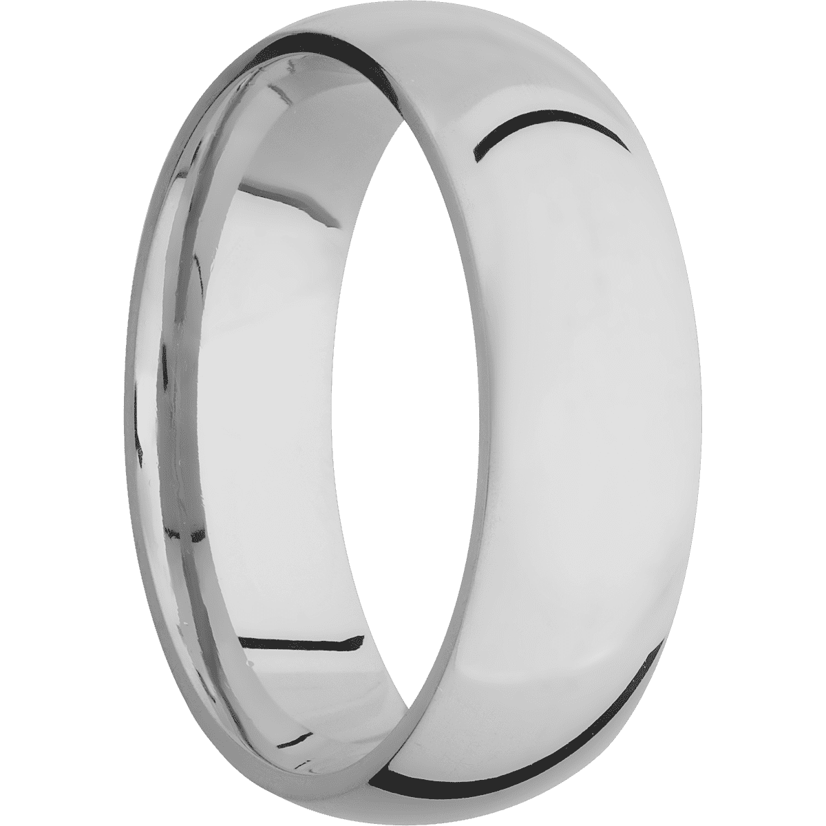 Lashbrook Custom Titanium + Polish Finish 7 mm wide Domed Titanium band.