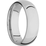 Lashbrook Custom Titanium + Polish Finish 7 mm wide Domed Titanium band.