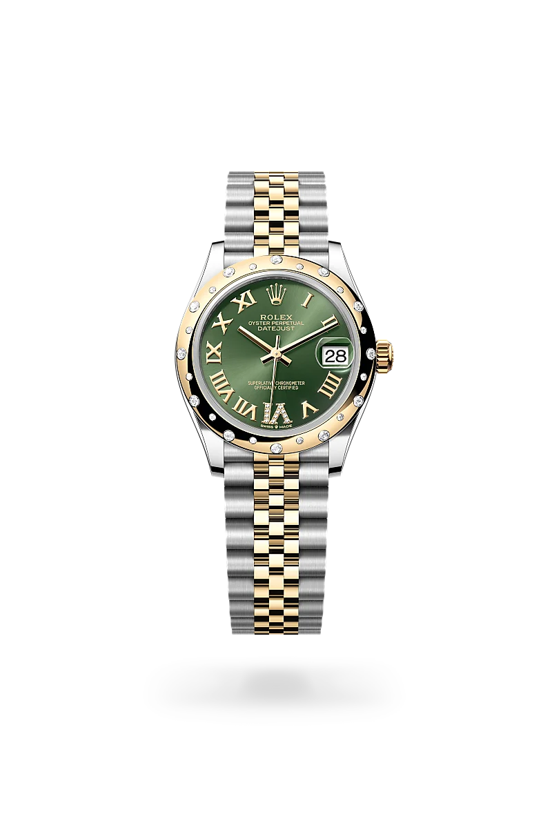 Rolex Datejust 31 in Oyster, 31 mm, Oystersteel, yellow gold and diamonds