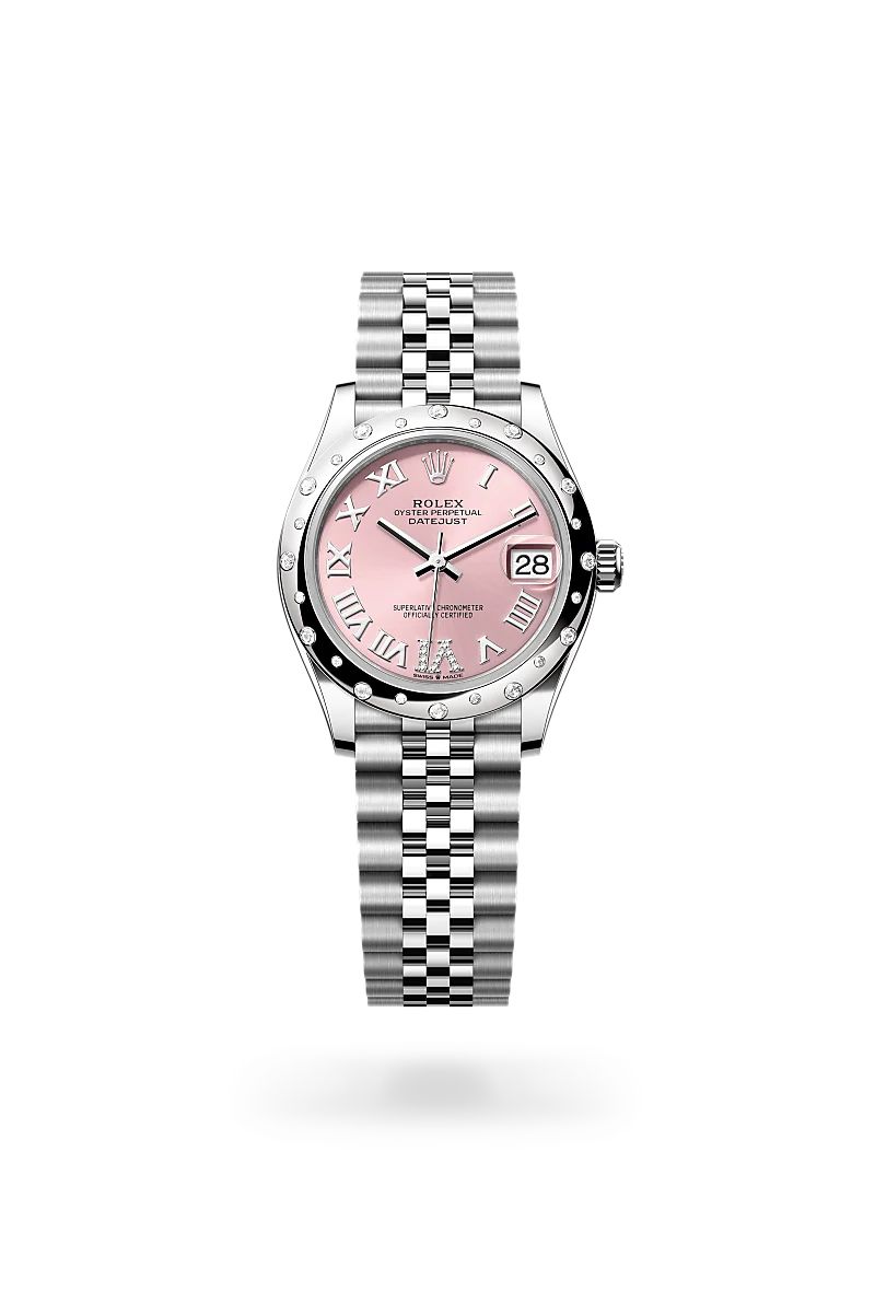 Rolex Datejust 31 in Oyster, 31 mm, Oystersteel, white gold and diamonds