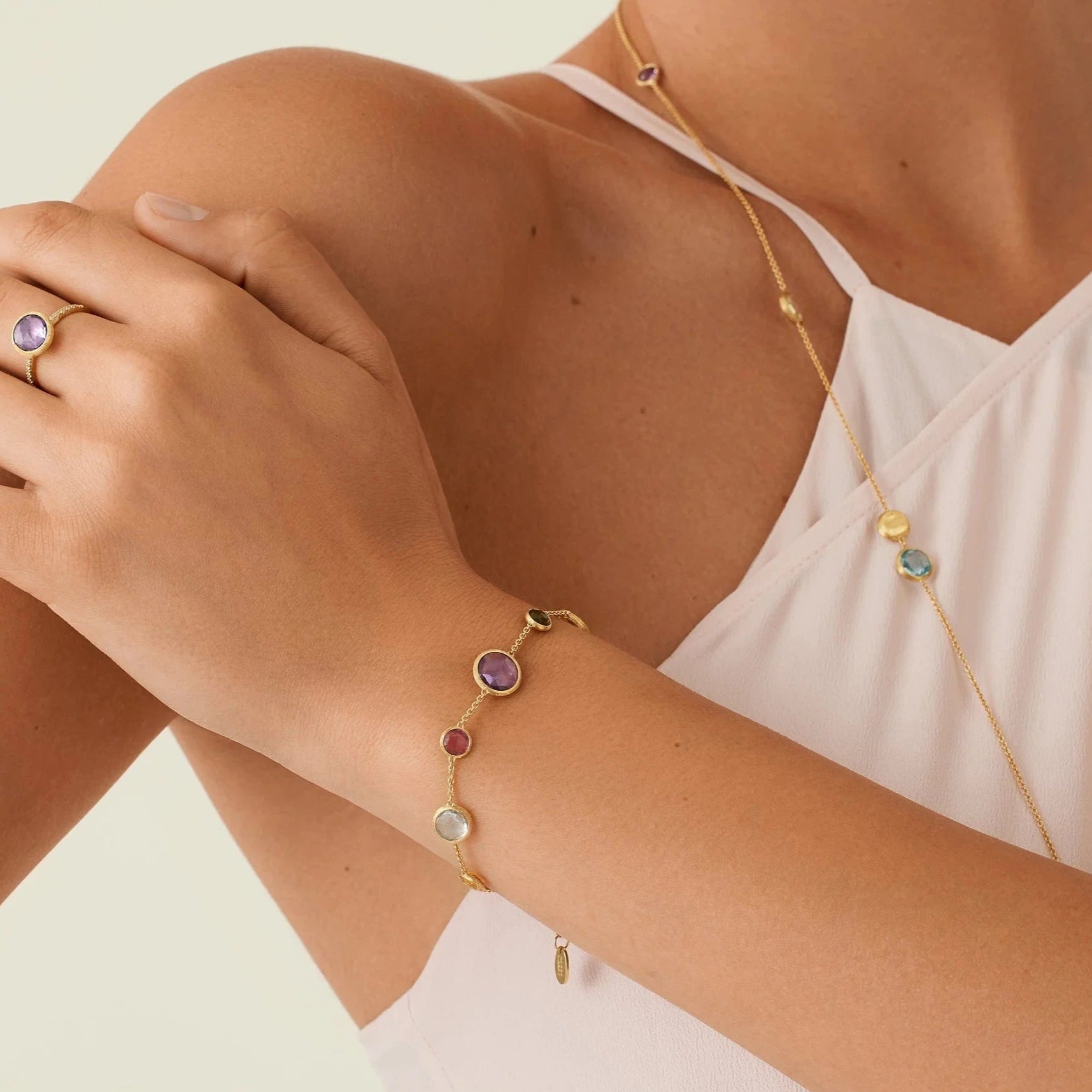 Marco Bicego Bracelet Marco Bicego 18k Yellow Gold Jaipur Color Mixed Gemstone Bracelet