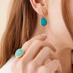 Marco Bicego Earrings Marco Bicego 18k Yellow Gold Lunaria Diamond & Turquoise Earrings