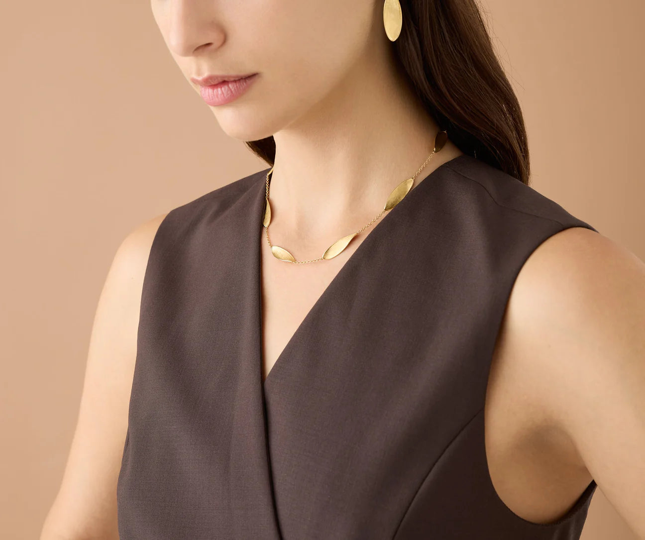 Marco Bicego Necklaces and Pendants Marco Bicego 18K Yellow Gold Lunaria Station Short Necklace