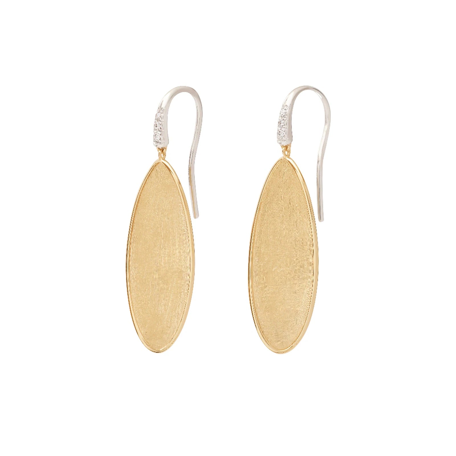 Marco Bicego Earrings Marco Bicego 18K Yellow Gold Lunaria Twist Diamond Drop Earrings