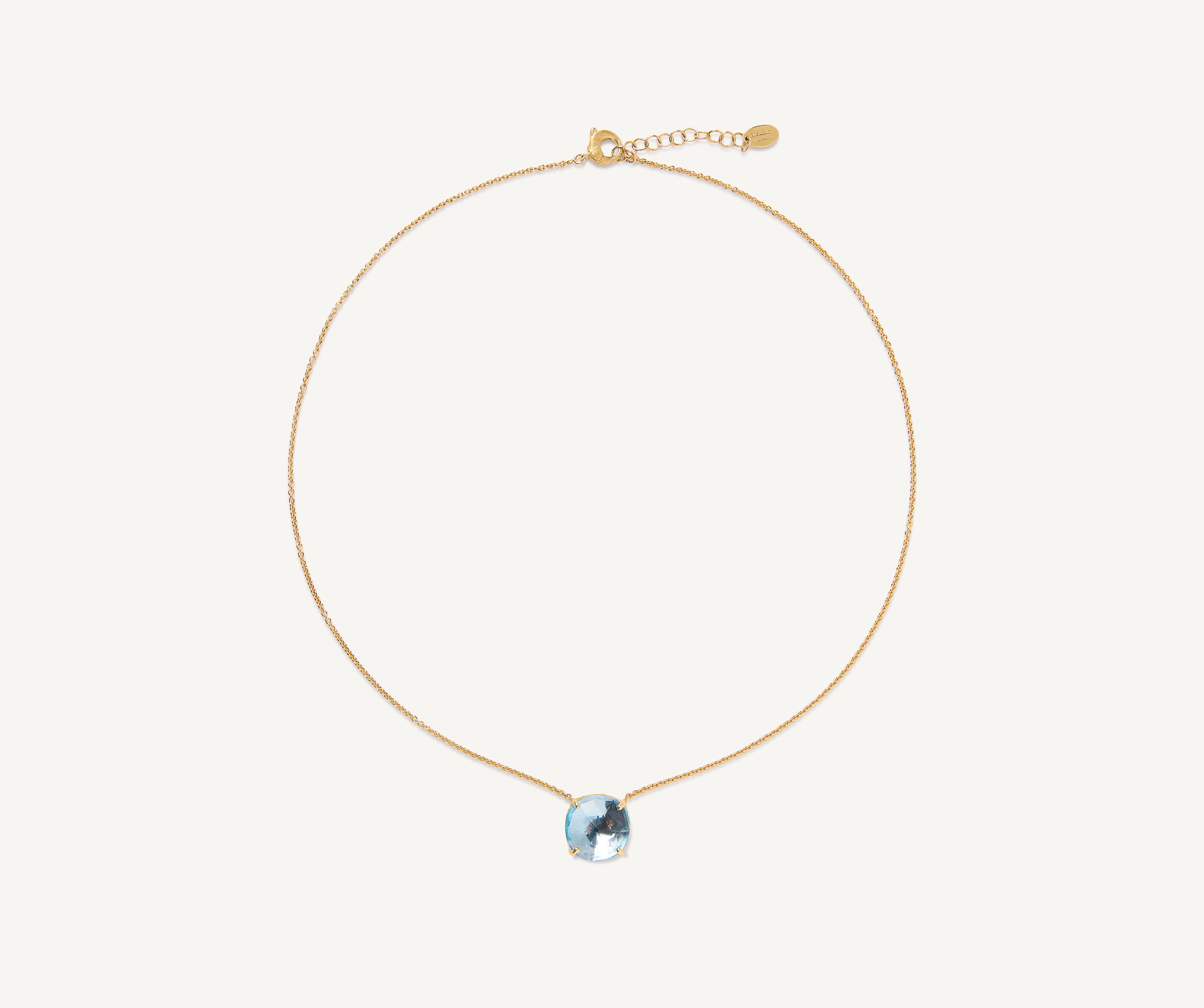 Marco Bicego Jaipur Color 18K Yellow Gold Necklace with Sky Topaz Pendant