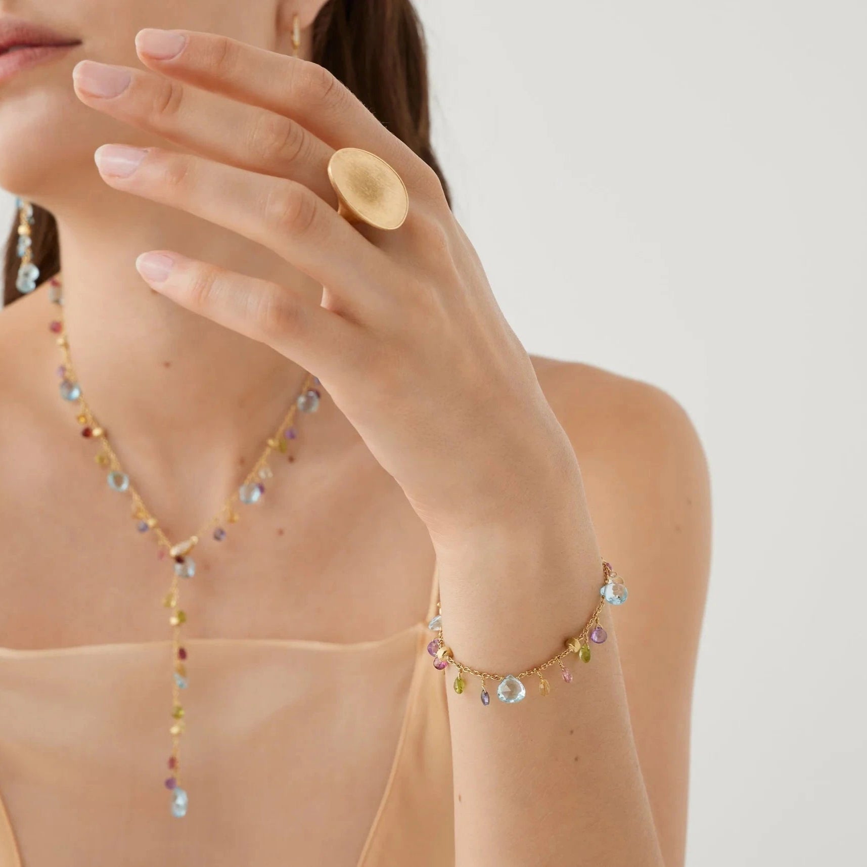 Marco Bicego Bracelet Marco Bicego 18k Yellow Gold Paradise Blue Topaz & Mixed Gemstone Bracelet