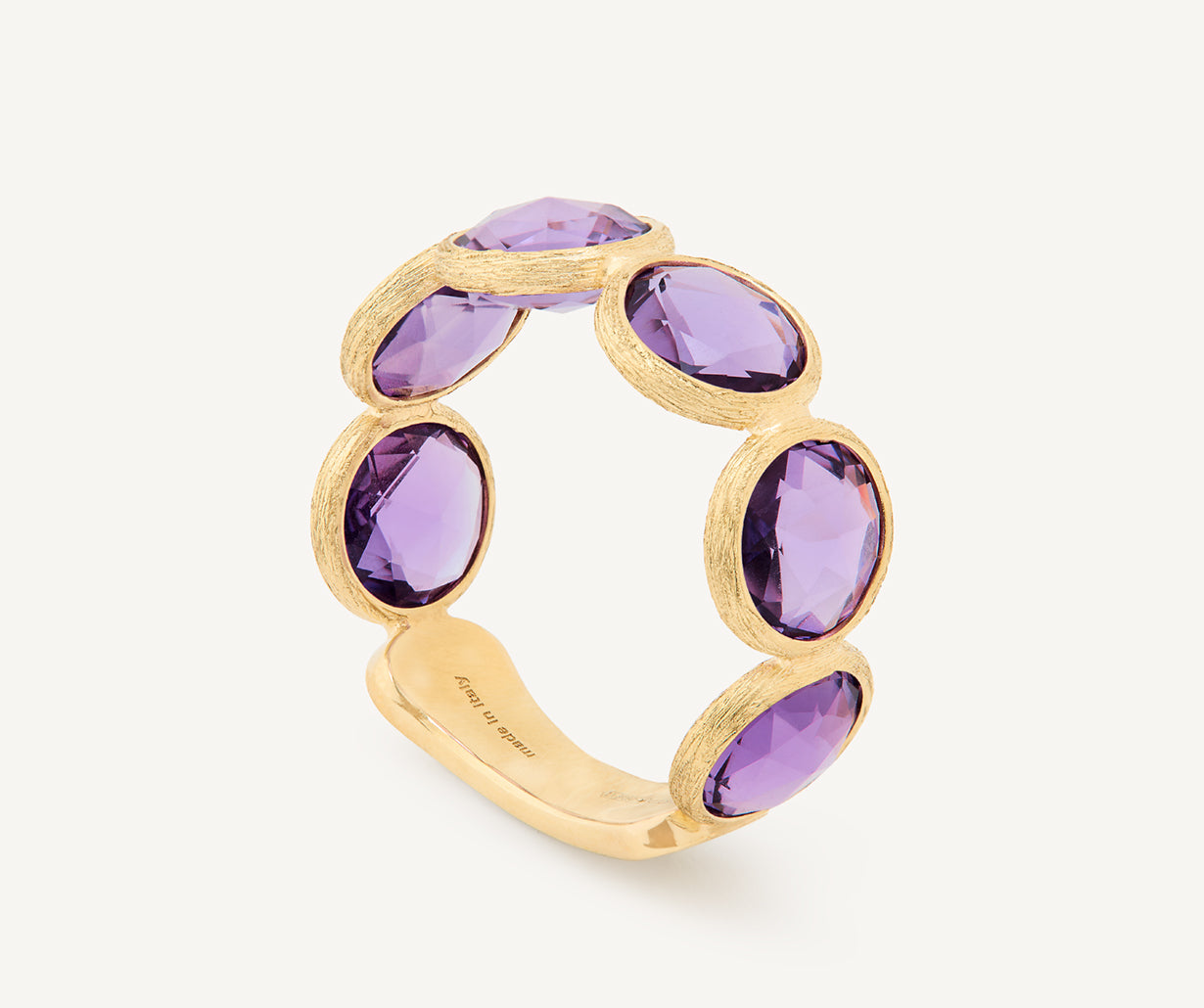 Marco Bicego Jaipur Color 18K Yellow Gold Band Ring with Amethysts