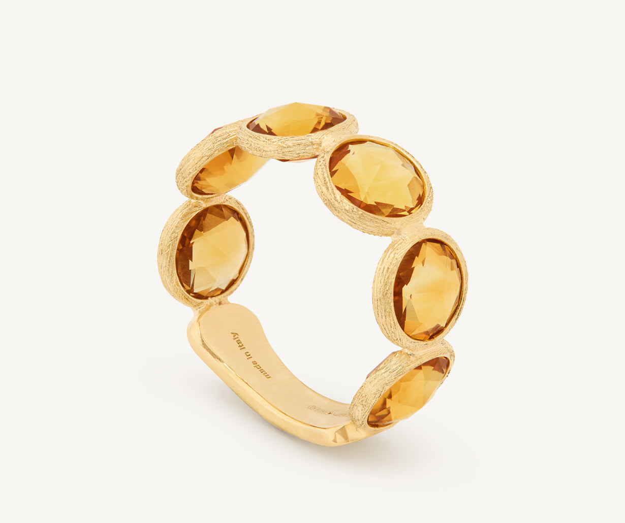 Marco Bicego Jaipur Color 18K Yellow Gold Band Ring with Yellow Quartz