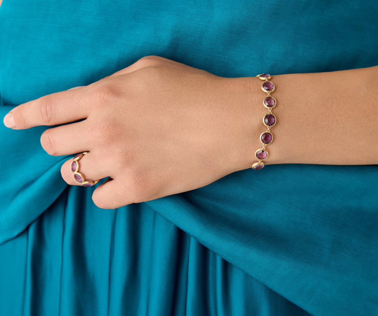 Marco Bicego Jaipur Color 18K Yellow Gold Bracelet with Amethysts - view 2