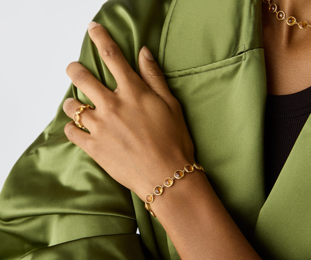 Marco Bicego Jaipur Color 18K Yellow Gold Bracelet with Yellow Quartz - view 2