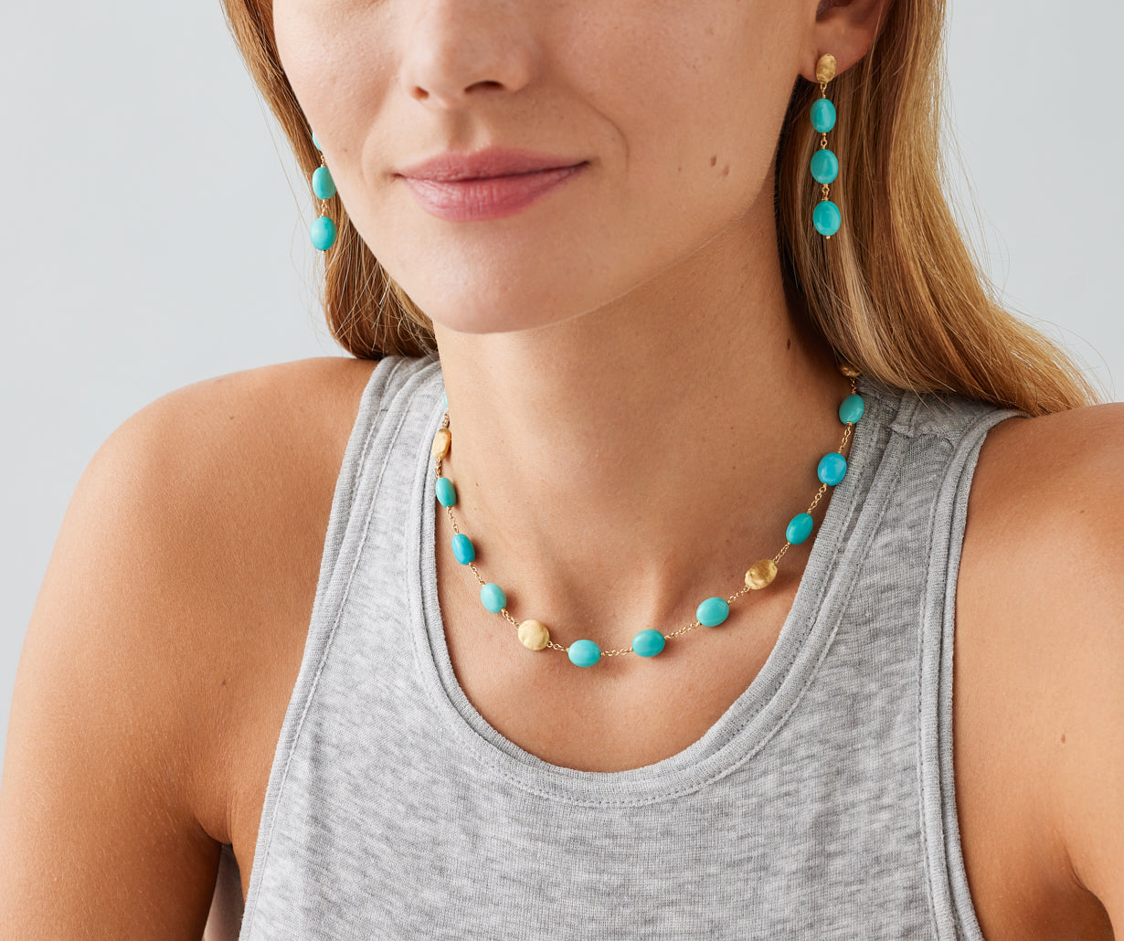 Marco Bicego Siviglia 18K Yellow Gold Turquoise and Gold Necklace