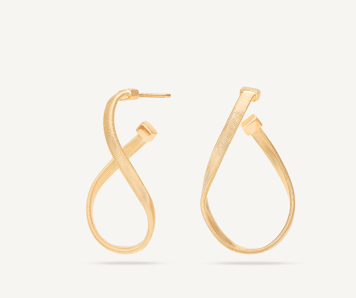 Marco Bicego Marrakech 18K Yellow Gold Twisted Irregular Hoop Earrings, Small