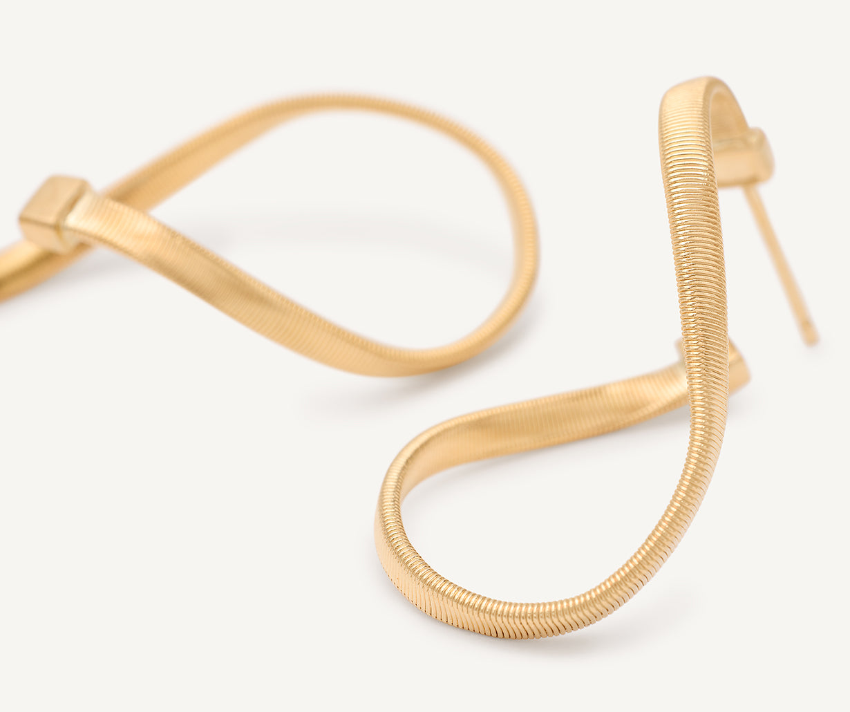Marco Bicego Marrakech 18K Yellow Gold Twisted Irregular Hoop Earrings, Small - view 2