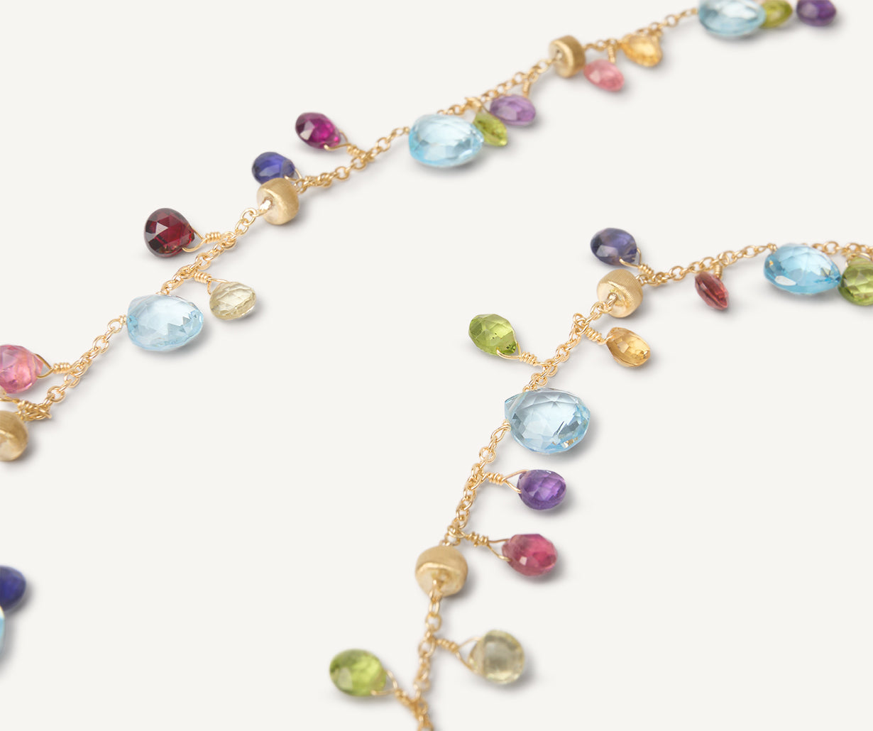 Marco Bicego Paradise 18K Yellow Gold Chain Necklace with Multicolor Gemstones - view 2