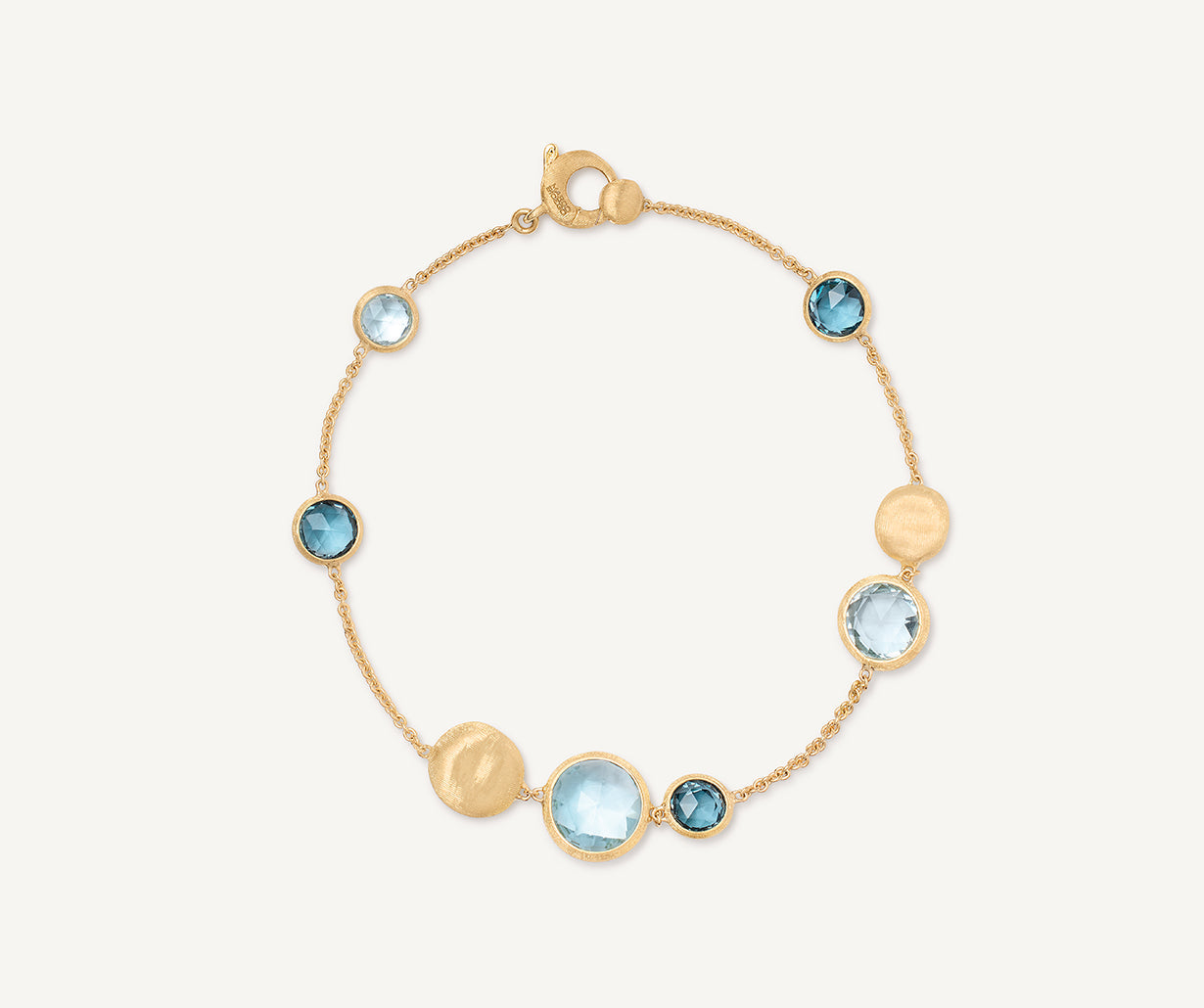 Marco Bicego Bracelet Marco Bicego Jaipur Color 18K Yellow Gold Blue Topaz Bracelet, 7.25"