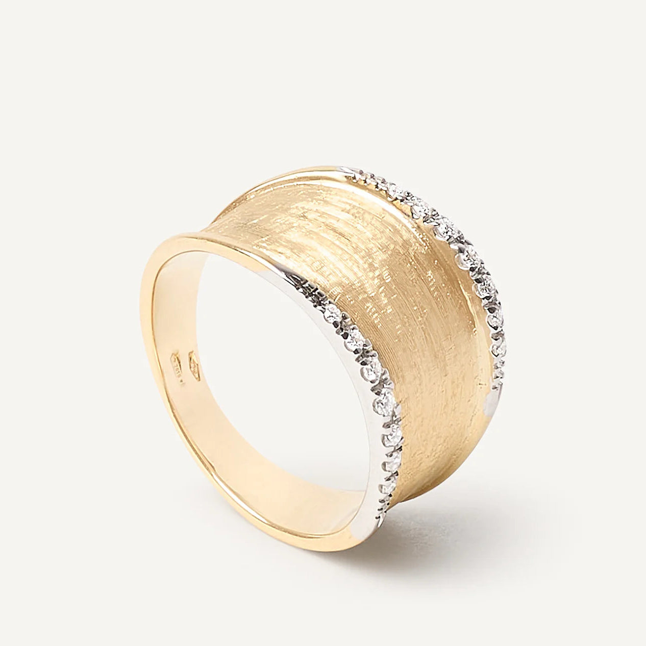 Marco Bicego Ring Marco Bicego Lunaria 18k Yellow and White Gold Medium Diamond Ring 7