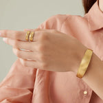 Marco Bicego Bracelet Marco Bicego Lunaria 18k Yellow Gold Graduated Brushed Bangle Bracelet