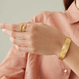 Marco Bicego Bracelet Marco Bicego Lunaria 18k Yellow Gold Graduated Brushed Bangle Bracelet