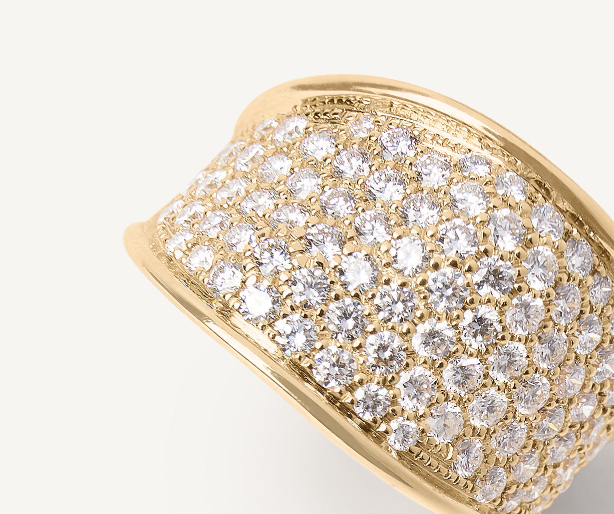 Marco Bicego Lunaria Alta 18K Yellow Gold Band Ring with Diamonds - view 2