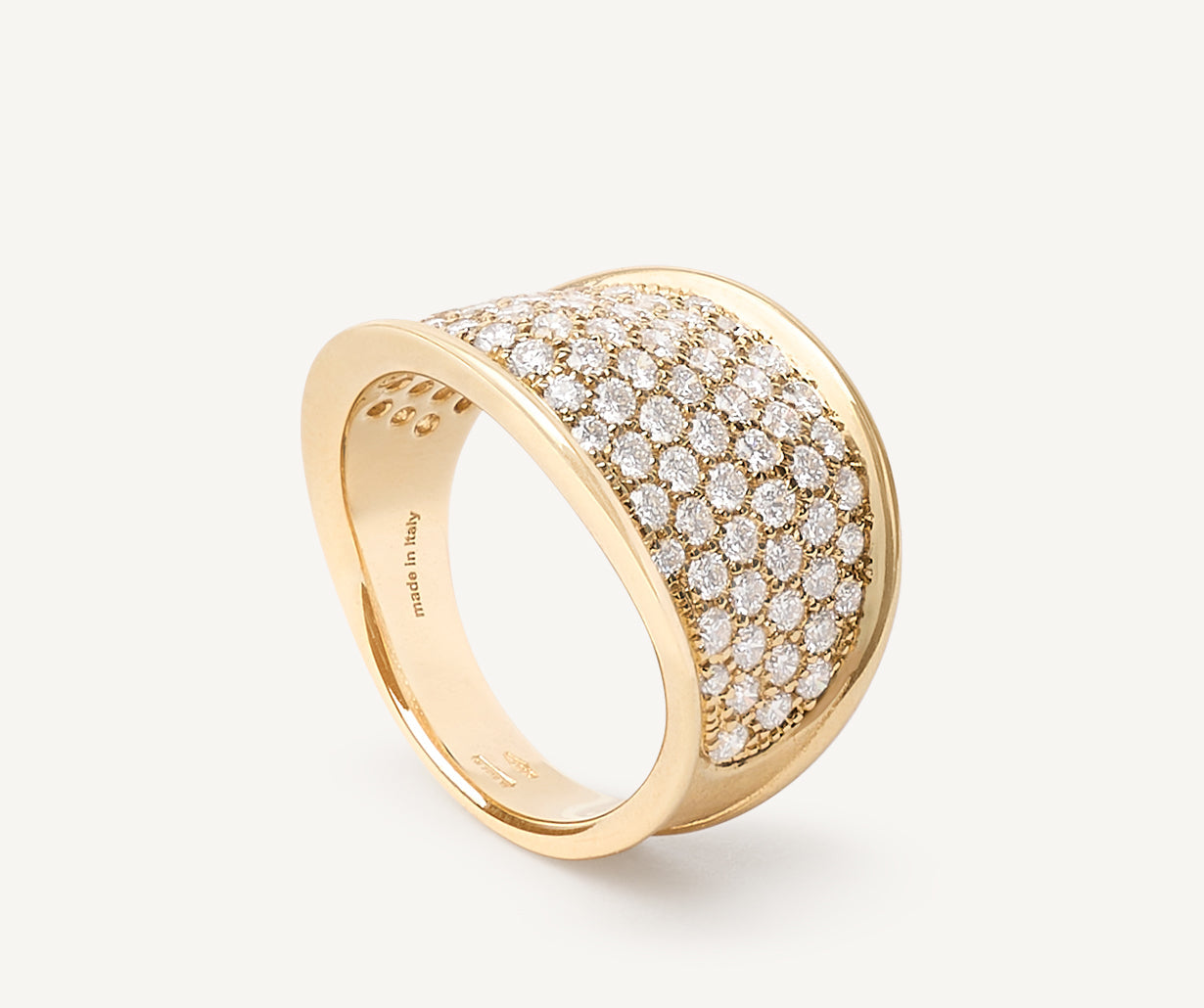 Marco Bicego Lunaria Alta 18K Yellow Gold Band Ring with Diamonds