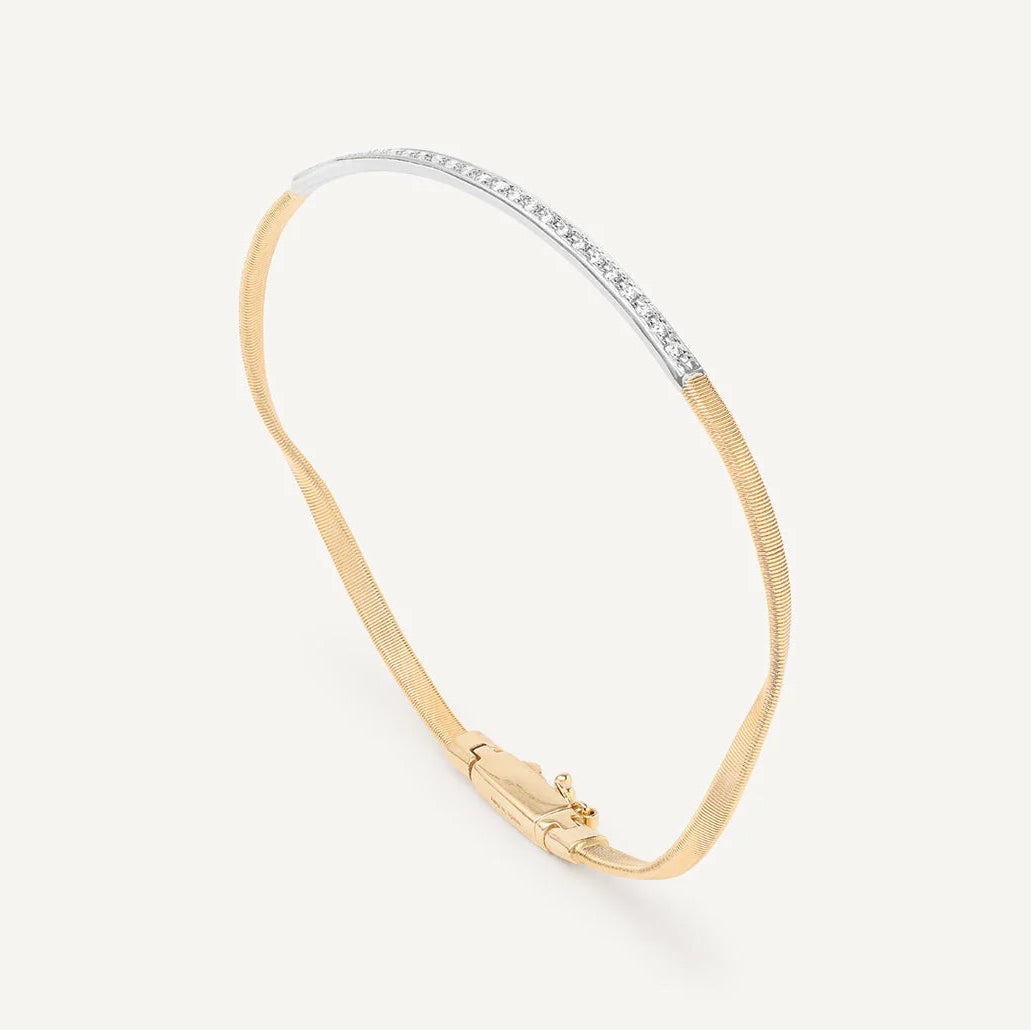 Marco Bicego Bracelet Marco Bicego Marrakech 18k Yellow and White Gold Diamond Bangle Bracelet