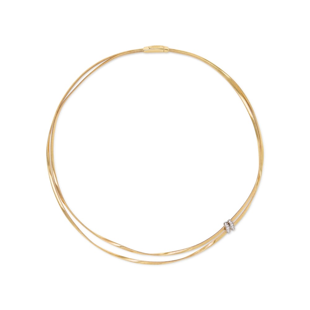 Marco Bicego Necklace Marco Bicego Marrakech 18K Yellow Gold Diamond Coil Pendant Necklace