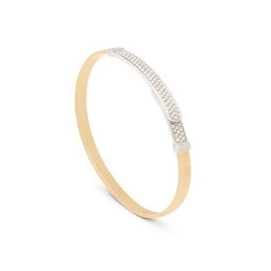 Marco Bicego Bracelet Marco Bicego Masai 18k Yellow and White Gold Coil and Diamond Pavé Bangle Bracelet