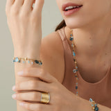 Marco Bicego Bracelet Marco Bicego Paradise 18k Yellow Gold Mixed Blue Topaz Bracelet