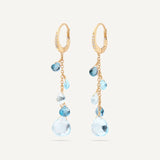 Marco Bicego Earring Marco Bicego Paradise Collection 18K Yellow Gold Single-Strand Topaz Earrings and Diamond Accent
