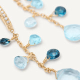 Marco Bicego Earring Marco Bicego Paradise Collection 18K Yellow Gold Single-Strand Topaz Earrings and Diamond Accent