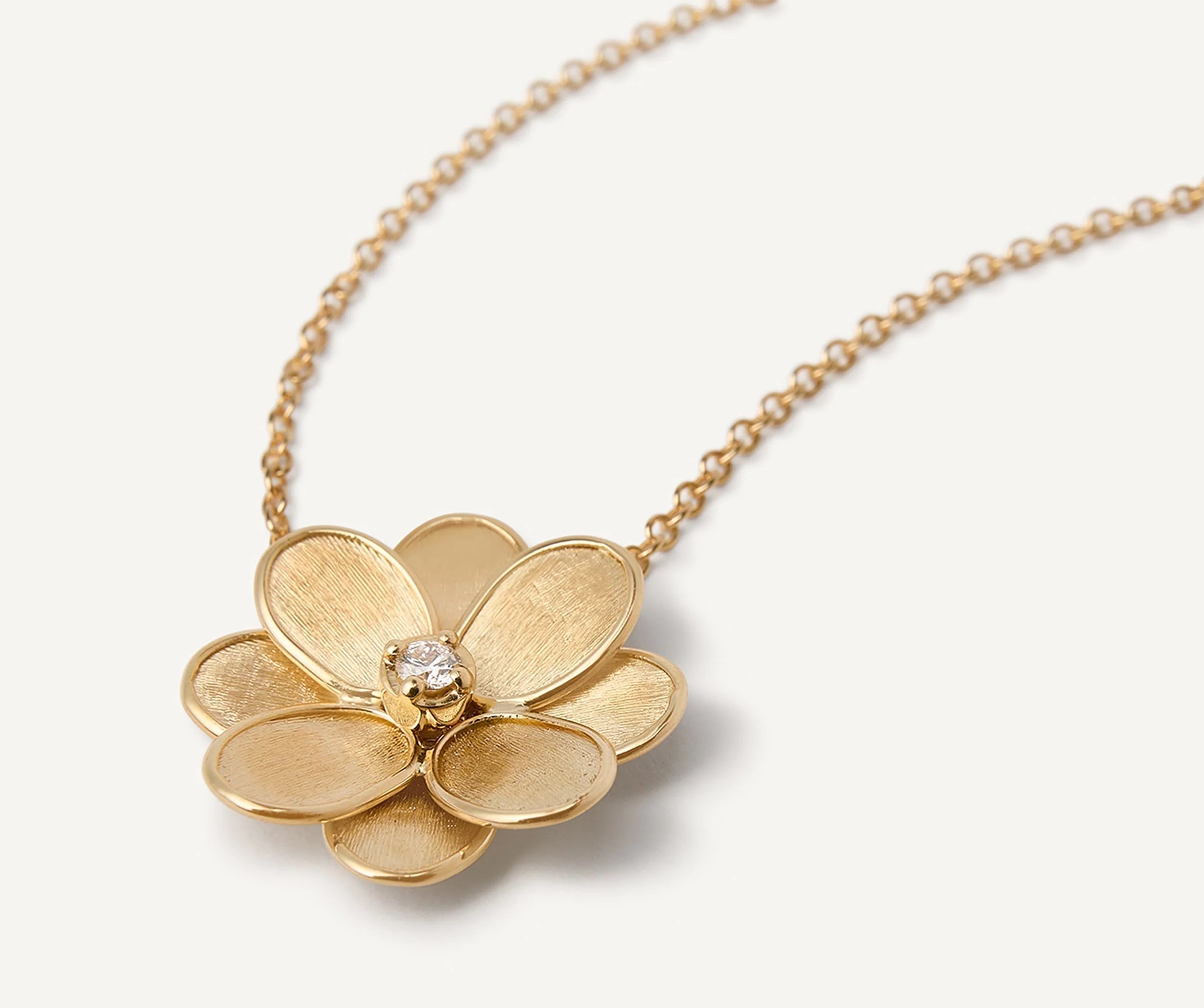 Marco Bicego Necklaces and Pendants Marco Bicego Petali 18K Yellow Gold Flower Pendant Necklace with Diamonds