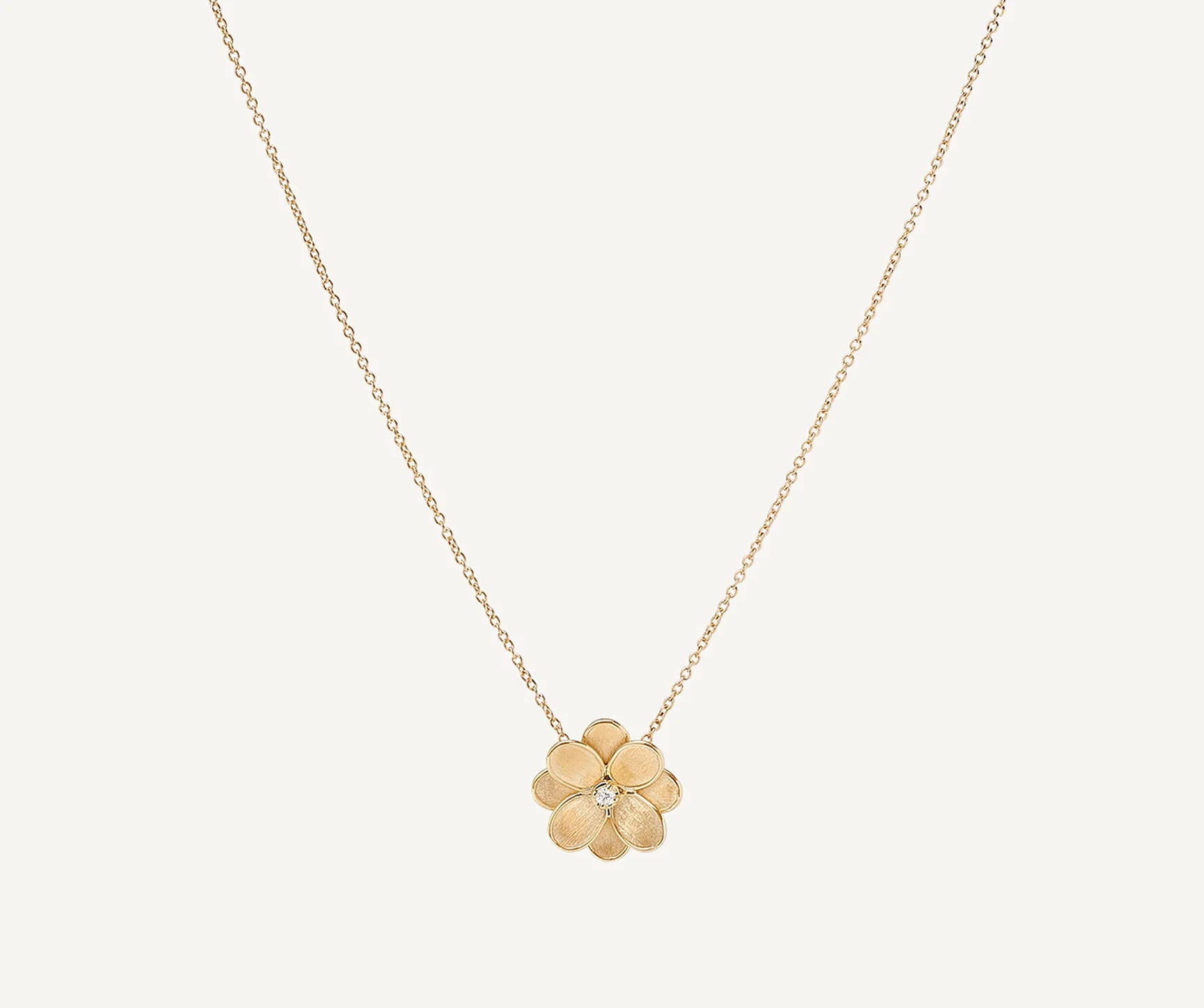 Marco Bicego Necklaces and Pendants Marco Bicego Petali 18K Yellow Gold Flower Pendant Necklace with Diamonds