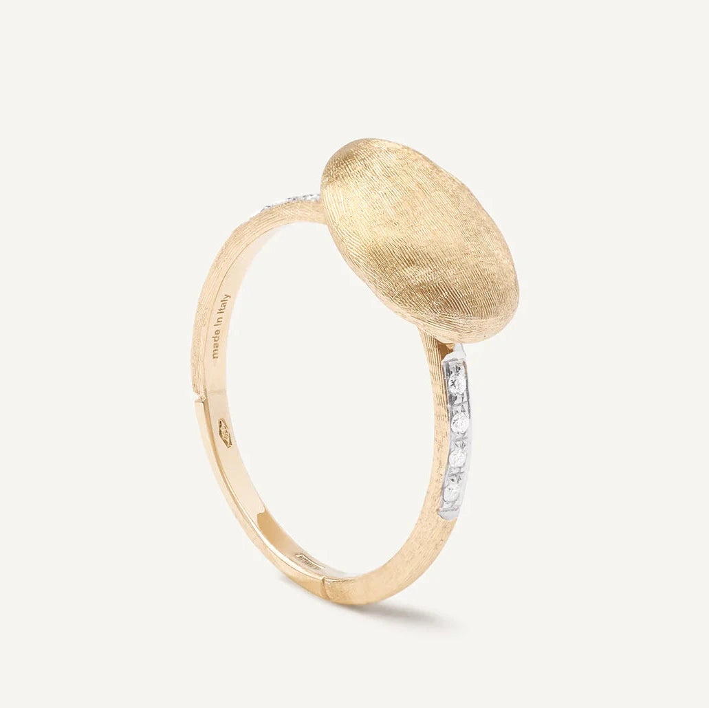 Marco Bicego Ring Marco Bicego Siviglia Horizontal 18k Yellow Gold Diamond Ring 5