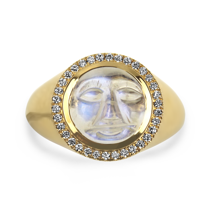 Mark Henry Ring Copy of 18k White Gold Moonstone and Diamond Ring 7.0