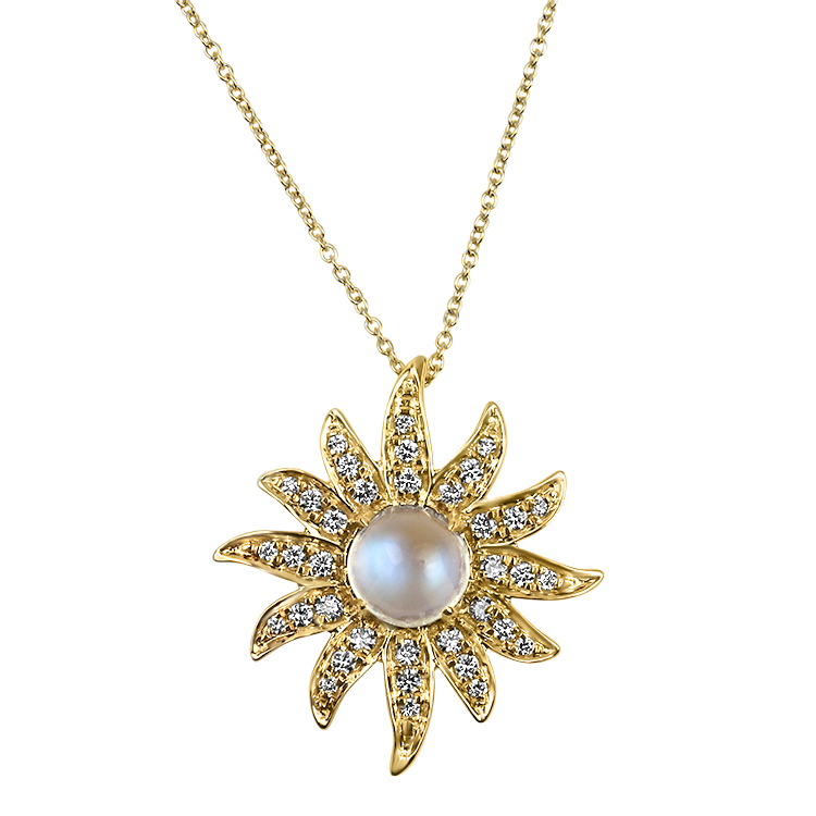 Mark Henry Necklaces and Pendants Copy of 18k Yellow Gold Smiling Sunshine Moonstone Necklace