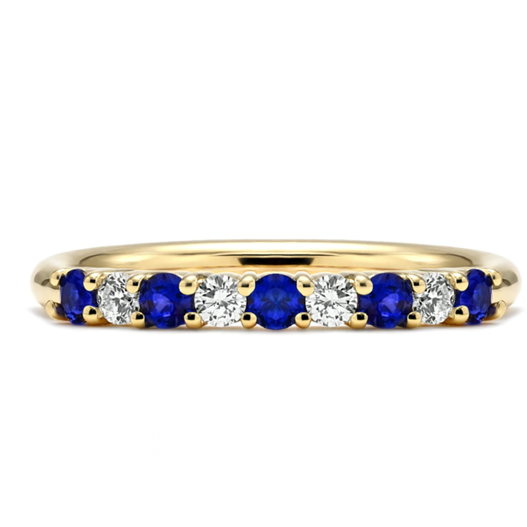 Mark Henry Ring Mark Henry 18k White Gold “Everlong Slim Nine Stone” Sapphire & Diamond Band
