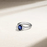Mark Henry Ring Mark Henry 18k White Gold Nouveau Three Stone Oval 1.80cts Sapphire and Diamond Ring