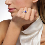 Mark Henry Ring Mark Henry 18k White Gold Nouveau Three Stone Oval 1.80cts Sapphire and Diamond Ring