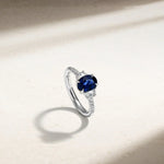 Mark Henry Ring Mark Henry 18k White Gold Nouveau Three Stone Oval 1.80cts Sapphire and Diamond Ring