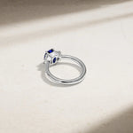 Mark Henry Ring Mark Henry 18k White Gold Nouveau Three Stone Oval 1.80cts Sapphire and Diamond Ring