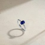 Mark Henry Ring Mark Henry 18k White Gold Oval Sapphire and Diamond Ring 7