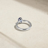 Mark Henry Ring Mark Henry 18k White Gold Oval Sapphire and Diamond Ring 7