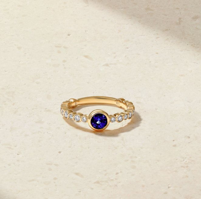 Mark Henry Ring Mark Henry 18k Yellow Gold "Bubbly Crescendo Sapphire and Diamond" Ring 6.50