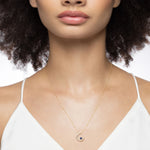 Mark Henry Necklaces and Pendants Mark Henry 18k Yellow Gold Bubbly Crescent Moon Sapphire and Diamond Necklace