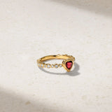 Mark Henry Ring Mark Henry 18k Yellow Gold Bubbly Dilara Heart Ruby and Diamond Ring