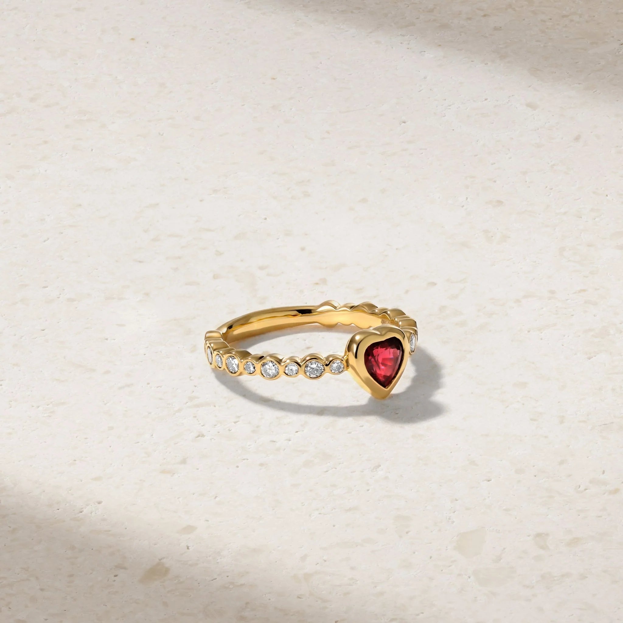 Mark Henry Ring Mark Henry 18k Yellow Gold Bubbly Dilara Heart Ruby and Diamond Ring